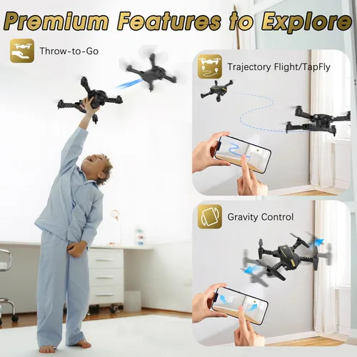 Vista 5 de Drones con cámara para niños y adultos principiantes