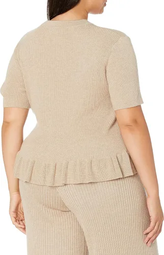 Vista 5 de The Drop Women's Catalina Peplum Ruffle Rib Cardigan Sweater