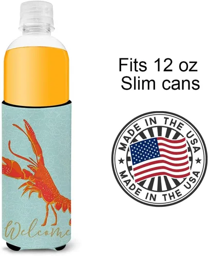 Vista 4 de Caroline 's Treasures bb8585muk Hugger decorativos, Slim puede de langosta, multicolor