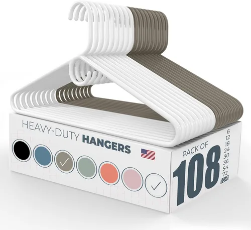 Vista 26 de Neaties Perchas de ropa resistentes paquete de 20 (24 unidades), fabricadas en los Estados Unidos, perchas de plástico de capacidad de 8 libras