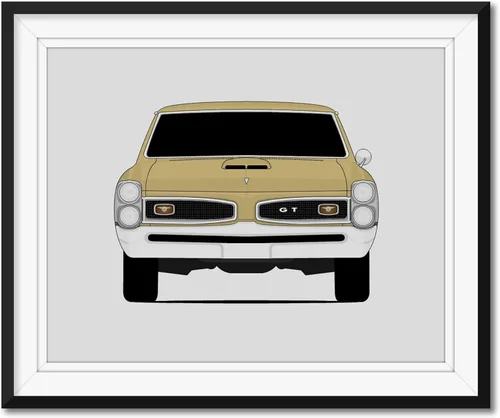 Custom Car Posters Handmade Poster compatible with Pontiac GTO (1965-1967) 1st Generation Print Wall Art Décor - 11x14 Satin Print (Unframed)