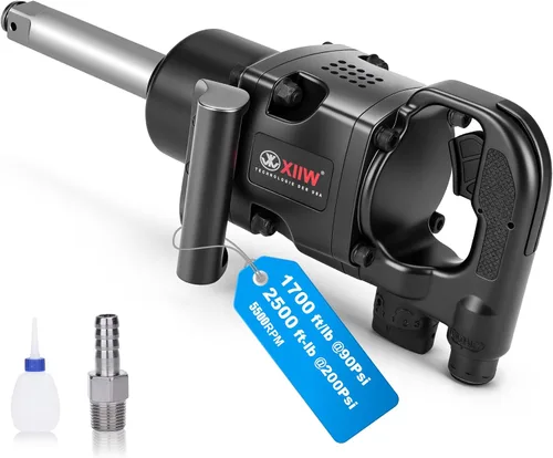 Vista 15 de XIIW Llave de impacto angular de 1/2 pulgada, par máximo de 910 pies-libras, diseño compacto y ligero de 3.63 lb, pistola de aire de impacto mini