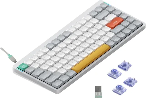 Vista 15 de NuPhy Air75 V2 Teclado mecánico portátil 75% de bajo perfil, teclado inalámbrico, compatible con teclados Bluetooth Bluetooth/2.4G/USB-C RGB