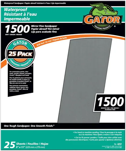 Vista 9 de Gator Hojas de lijado impermeables de 9 x 11 pulgadas, grano 150, paquete de 25