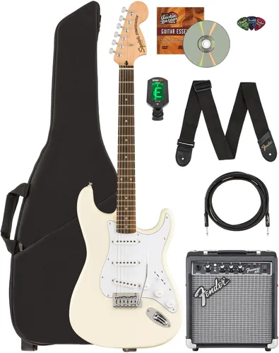 Vista 16 de Fender Squier Affinity Stratocaster - Edición Limitada Negra, Paquete con Amplificador Frontman 10G, Estuche, Afinador, Cable de Instrumento