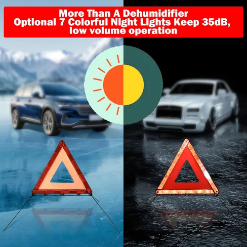 Vista 4 de Triángulos de advertencia de emergencia, paquete de 3 con embalaje plegable, kit de advertencia triangular reflectante de advertencia, triángulo