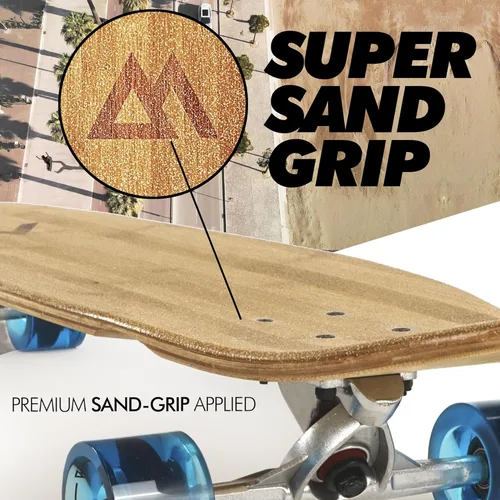 Vista 3 de Magneto 44 inch Kicktail Cruiser Longboard Skateboard Bamboo and Hard Maple Deck Made for Adults, Teens, and Kids