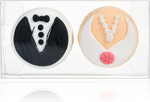 Vista 20 de RomanticBaking Paquete de 37 Cajas de Macarons de 4.17" x 2.16" x 1.37" para 2 Brownies Oreo Cubiertos de Chocolate Trufa Golosina Cajas