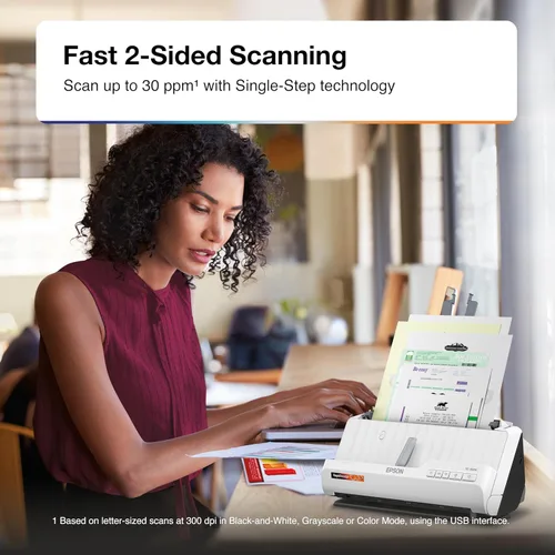 Vista 8 de Epson RapidReceipt RR-400W - Escáner de documentos y recibos a color compacto inalámbrico de 2 lados con software ScanSmart AI PRO para gestión