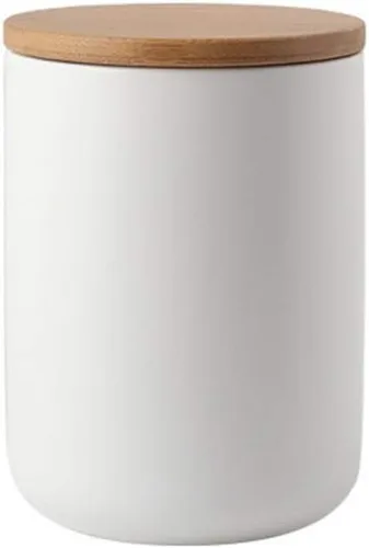 MilkyWay Tarro de almacenamiento de alimentos, recipientes de almacenamiento de cerámica fuertes con sello hermético, tapa de bambú, diseño moderno,