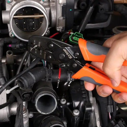 Vista 8 de iCrimp - Crimpadora de terminal de barril abierto sin aislamiento, crimpadora de cables para Molex, Delphi, AMP/Tyco, Harley, PC/computadora