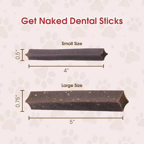 Vista 5 de Get Naked 1 bolsa de 6.6 onzas sin granos, palitos dentales para masticar, grandes