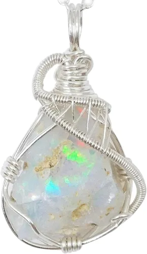 Vista 11 de Designs by Nature Gems Collar de piedras preciosas ásperas hecho a mano en plata de ley