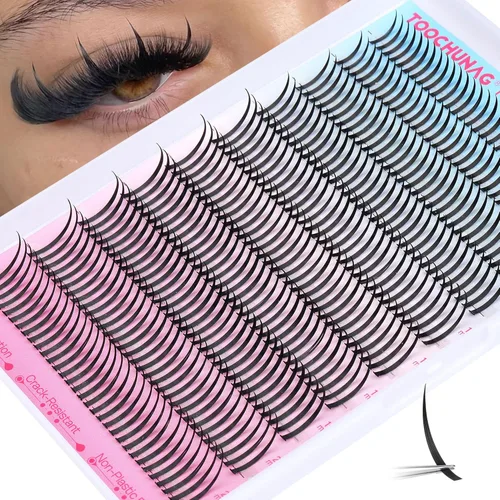 Vista 12 de Extensiones de pestañas en racimo 30D+40D, pestañas individuales, 320 piezas, extensiones de pestañas naturales en racimo 8-16MIX, extensiones