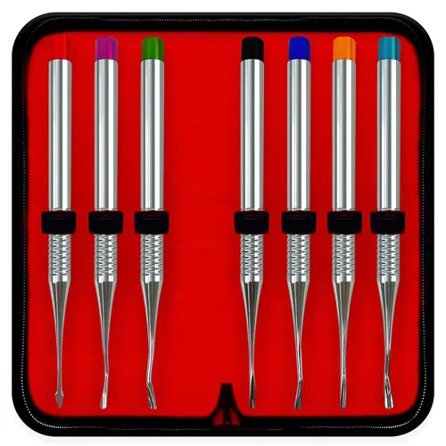 Proximadores dentales de alta calidad, conjunto de 7 piezas de elevador de lujo, uno de cada tipo, instrumentos dentales alemanes