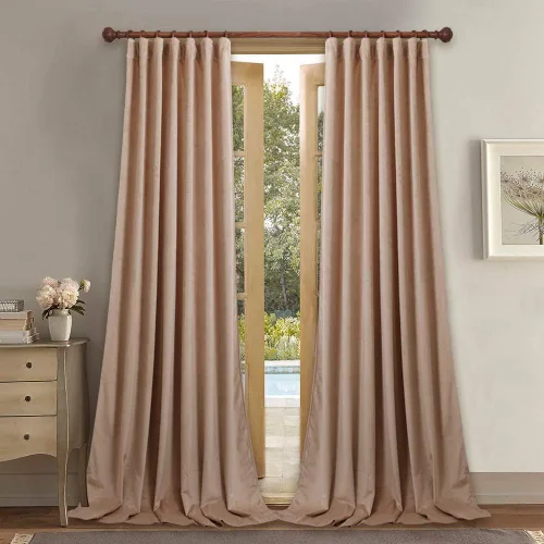 Vista 68 de StangH Cortinas de Terciopelo 42x84 pulgadas Beige Camello Oscurecedoras Resistentes al Calor Cobertura de Ventana Aplastadas Decoración del Hogar