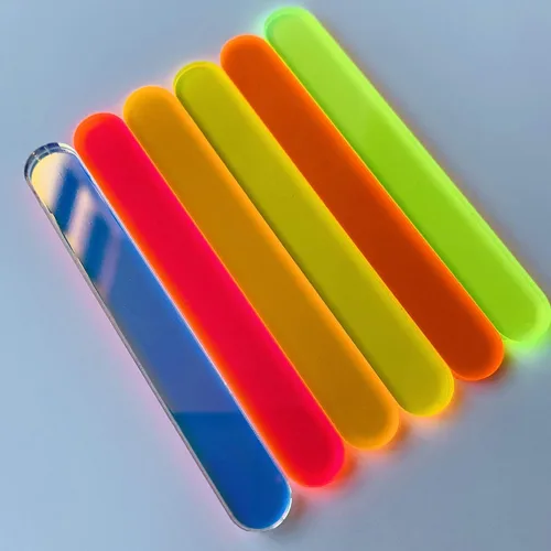 Vista 5 de 50 piezas de palitos de paleta acrílica de neón para helados, caramelos, manzanas (verde neón)