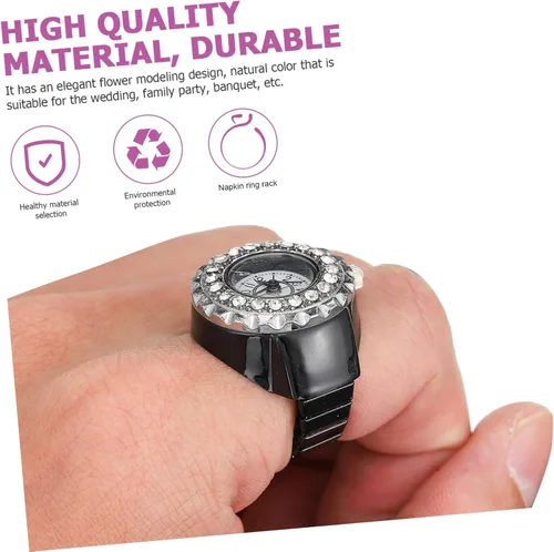 Vista 9 de Abaodam Ring Watch Electronic Finger Watch relojes para Hombre Watch Ring Decorative Mens Diamond Watches Finger