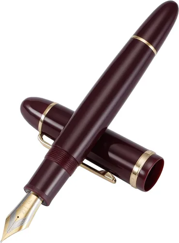 Vista 11 de Jinhao X159 - Pluma estilográfica #8 de punta media, color azul con clip plateado, acrílico de gran