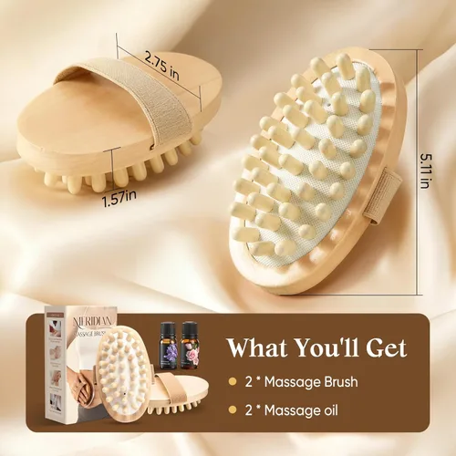 Vista 6 de 2 paquetes de herramientas de masaje de terapia de madera, cepillo manual de masaje meridiano para esculpir el cuerpo, herramientas de terapia