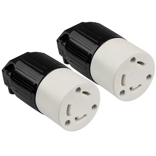 Vista 7 de ENERLITES NEMA L6-30R - Conector de bloqueo para generador, enchufe hembra de bloqueo giratorio, 30 amperios, 250 voltios, 2 polos, conexión a