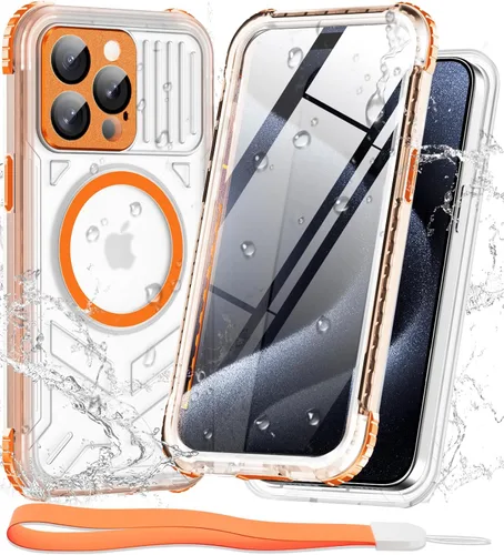 Vista 21 de WIFORT Funda impermeable para iPhone 15, [IP68 bajo el agua a prueba de polvo] [pantalla integrada] [15 pies a prueba de golpes militar], cubierta