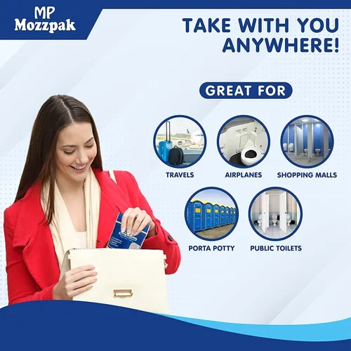 Vista 2 de MP MOZZPAK Fundas de asiento de inodoro desechables (paquete de 60) - XL Funda de asiento de inodoro desechable y lavable para entrenamiento