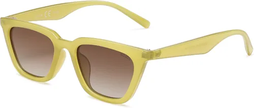 Vista 9 de SOJOS Gafas de sol polarizadas cuadradas estrechas estilo ojos de gato para mujeres, retro, modernas, para conducir SJ2169 Gris transparente/Gris