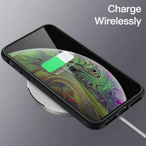 Vista 6 de JETech Funda de silicona para iPhone X, iPhone Xs, 5.8 pulgadas, suave al tacto, funda protectora de cuerpo completo, a prueba de golpes con forro