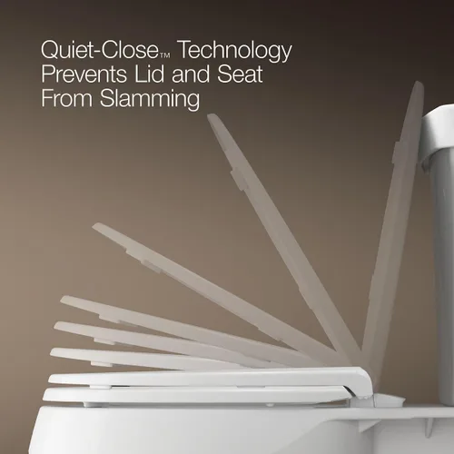 Vista 5 de KOHLER Stonewood Quiet-Close, Asiento de inodoro redondo de cierre suave, madera duradera, fácil instalación, ajuste universal, elementos esenciales