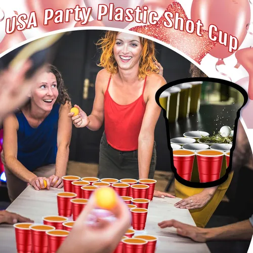 Vista 4 de Roshtia Paquete de 100 vasos de plástico de 2 onzas, mini vasos de chupito desechables de 2 onzas pequeñas de plástico para bodas, fiestas