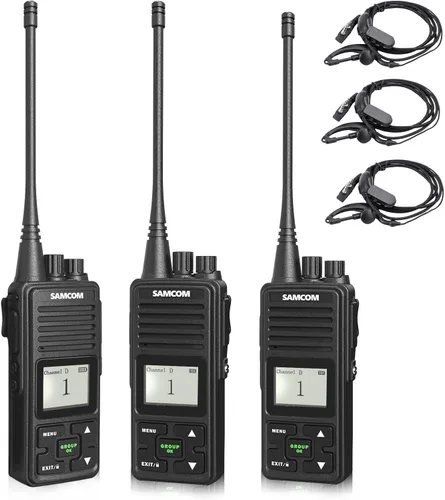 Vista 9 de SAMCOM FPCN10A - Radio bidireccional de 3000 mAh, alta capacidad, larga duración, Walkie Talkies, resistente, con auricular de llamada grupal, base