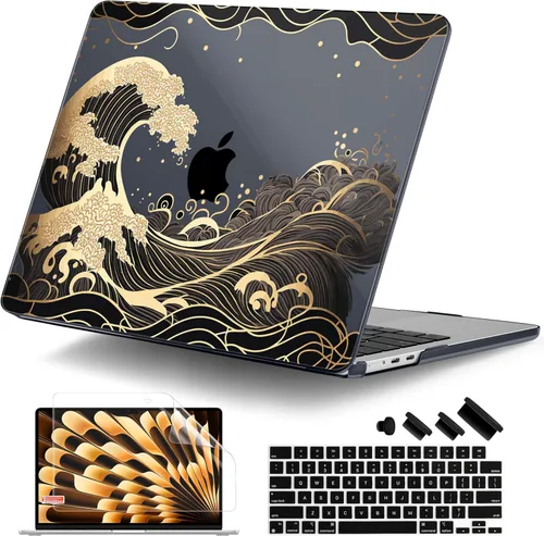 Vista 43 de DONGKE Funda compatible con M4 MacBook Air de 15 pulgadas 2025 2024 2023 A3241 A3114 A2941 M3 M2 Pantalla Liquid Retina Touch ID, funda rígida