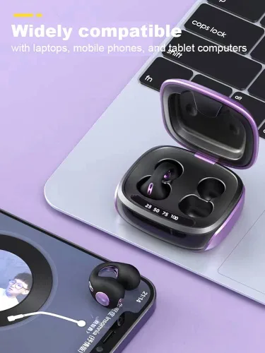 Vista 6 de Pinzas para las orejas Auriculares inalámbricos Bluetooth con clip de oreja inalámbrico para conducción ósea, auriculares abiertos con clip