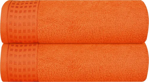 Vista 108 de GLAMBURG Juego de 2 toallas de baño de gran tamaño 100% algodón de 28 x 55 pulgadas, ultra suaves, altamente absorbentes, compactas, de secado
