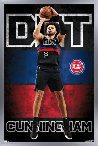 Vista 10 de NBA Detroit Pistons - Póster de pared de Cade Cunningham 23, 22.4 pulgadas de largo x 14.7 pulgadas de ancho, versión premium sin marco