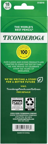 Vista 2 de Ticonderoga Lápices de madera, preafilados, #2 HB suaves, colores neón, 18