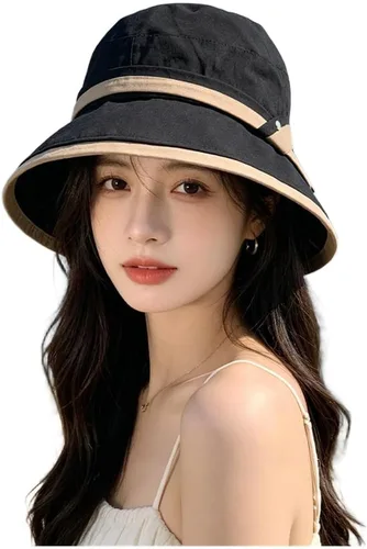 Vista 9 de Foldable Women's Sun Hat with Wide Brim, Adjustable Bucket in Breathable Polyester, UV Protection Fisherman Cap Mz2923 Beige