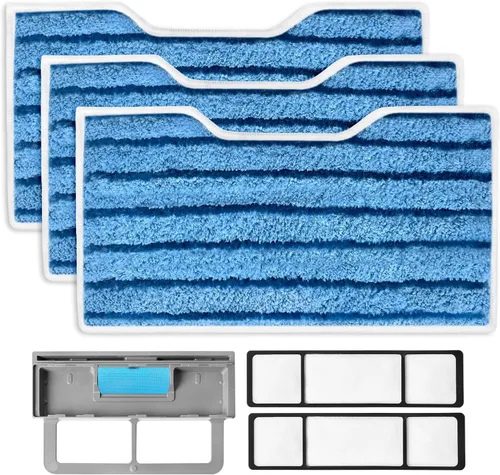 KEEPOW Almohadillas para fregona reutilizables, almohadillas de repuesto compatibles con Shark Vac Mop VM252 VM200 VC205 VM250 / QM250 VM190