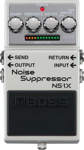Vista 2 de Boss Paquete de supresor de ruido NS-1X con cable de instrumento Gearlux, cable de conexión y púas