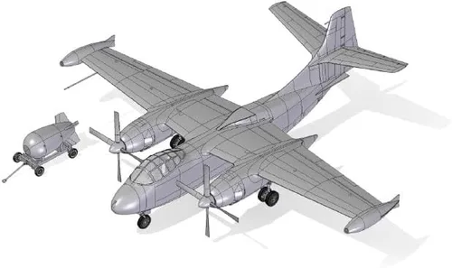 Vista 3 de Roden 063 - 1/72 - North American AJ-1 Savage, kit de modelo de plástico a escala