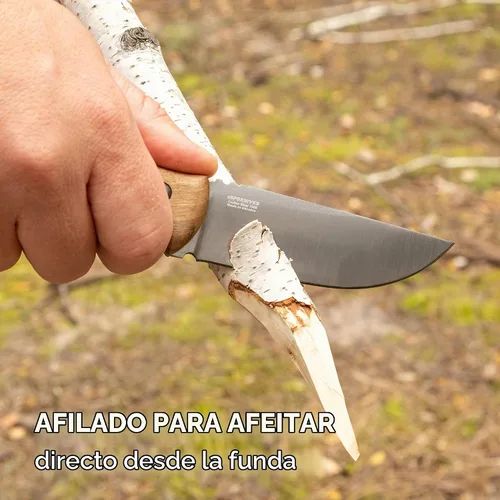 Vista 4 de BPSKNIVES HK4 CSH - Cuchillo de acero al carbono de hoja fija - Cuchillo de espiga completa con funda de cuero - Cuchillo táctico de supervivencia