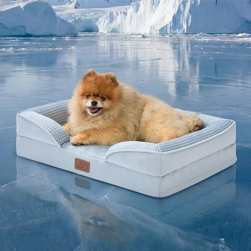 Vista 55 de Bedsure Cama Ortopédica para Perros de Tamaño Mediano – Cama Lavable para Perros y Gatos Medianos Impermeable, Cómodo Sofá Cojín para Mascotas