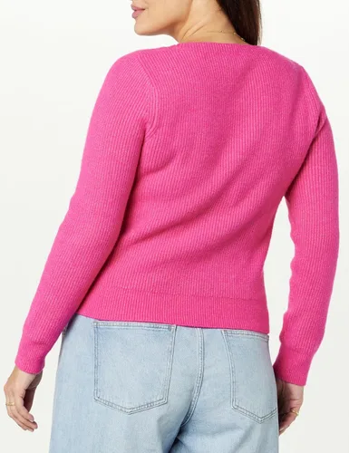 Vista 6 de The Drop Suéter Preston acanalado Sweetheart para mujer