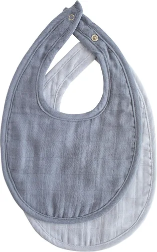 Vista 10 de mushie Babero de muselina para bebé, algodón suave para goteos, babas y alimentaciones infantiles, ajuste ajustable, paquete de 2