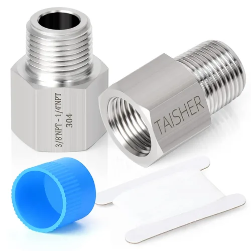 Vista 25 de TAISHER 2 piezas de forja de acero inoxidable 304, adaptador reductor, 1 pulgada NPT macho x 1 pulgada G rosca (BSP) hembra