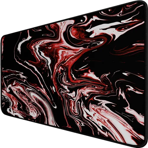 Vista 27 de Alfombrilla grande para mouse, (31.5 x 11.8 pulgadas), base de goma natural antideslizante duradera con bordes cosidos, tapete impermeable
