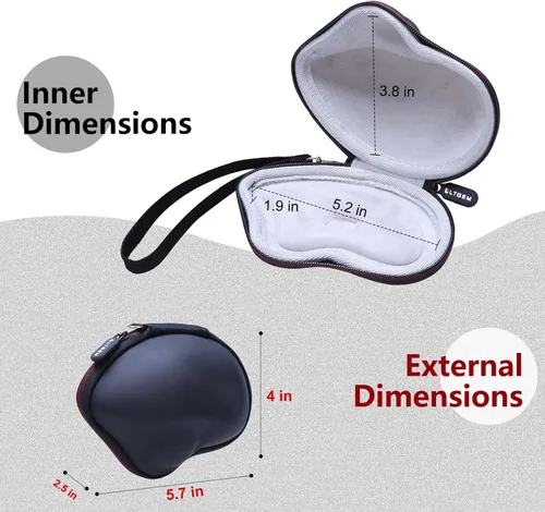 Vista 2 de LTGEM - Funda compatible con Logitech Ergo M575S / M575 / M570 Ratón ergonómico Trackball inalámbrico, bolsa de almacenamiento de viaje para Negro