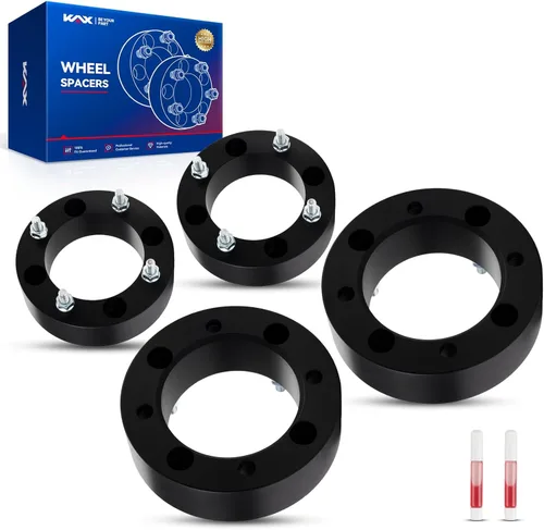 Vista 82 de KAX Espaciadores de rueda de 4 x 4.25 pulgadas de 1 pulgada para enfoque, fiesta, espaciadores centrados de 4 lengüetas con orificio de cubo