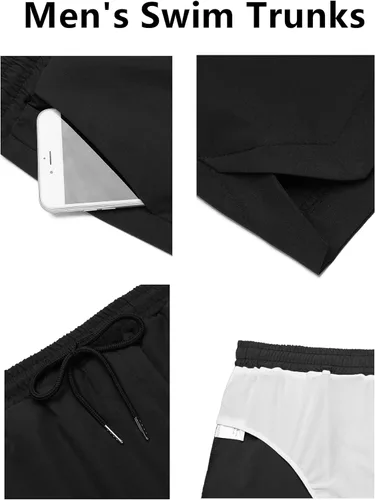 Vista 5 de COOFANDY Traje de baño para hombre de secado rápido traje de baño